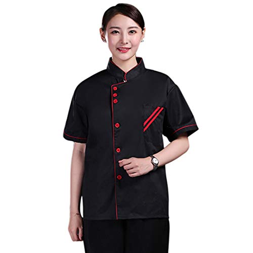 Freahap - Camisa Camiseta de Cocinero Cocina Uniforme Manga Larga Chaqueta de Chef Camarero para Hombres y Mujeres para Restaurante Hotel #1 L