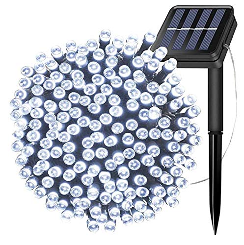 Freall Guirnaldas Luces Exterior Solar 20Metros 200LED,Luces Led Solares,Cadena de Luz Impermeable Decoracion para Dia de La Madre,Navidad,Terraza,Fiestas,Bodas,Patio,Jardines,Festivales(Blanco Cálido