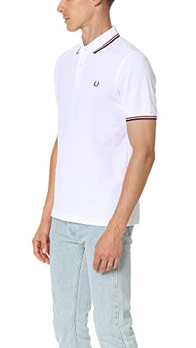 Fred Perry M3600, Polo Para Hombre, Blanco/Rojo Brillante/Azul Marino, XX-Large