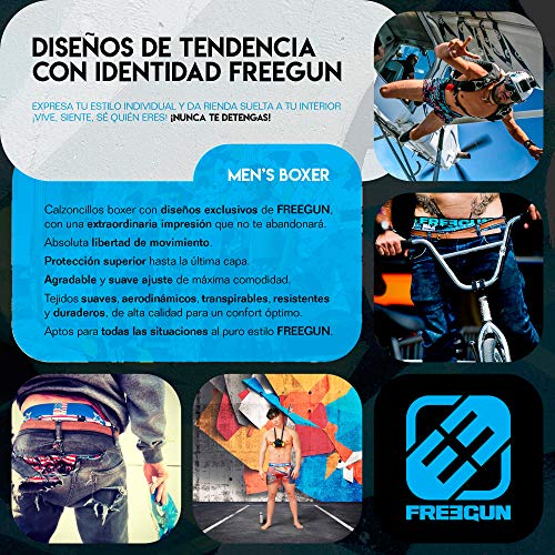 FREEGUN T572-1-A Talla 6/8 unitario Boxer FREEGUN-Azul-92% poliéster 8% Elastano, 1pc T572-1, XXL para Niños