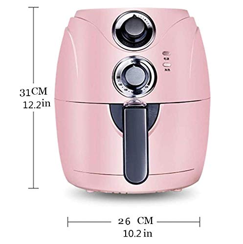 Freidora de aire sin aceite con control de temperatura ajustable y temporizador, 3.5L negro Manual-Rosa