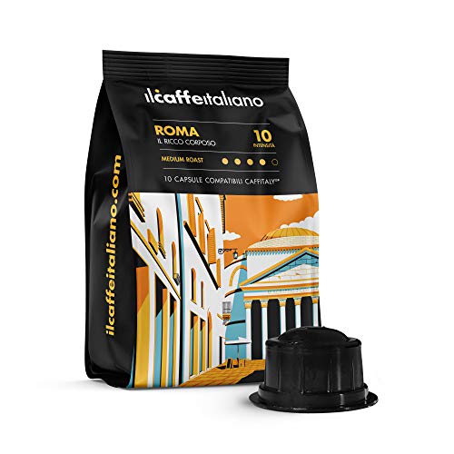 FRHOME - Caffitaly 100 Càpsulas compatibles - Il Caffè Italiano - Mezcla Roma Intensidad 10