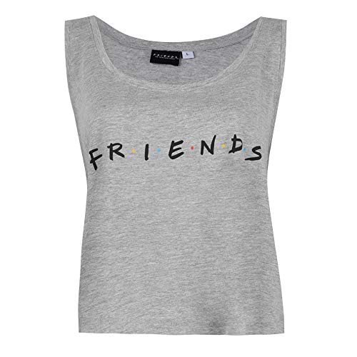 Friends Titles Vest Top Camiseta de Tirantes, Gris (Grey Heather Hgy), XL para Mujer