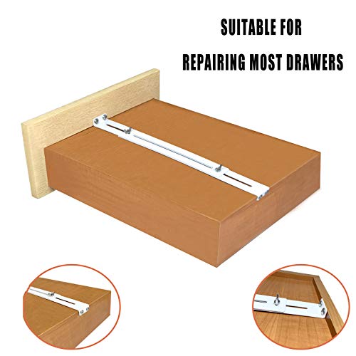 FRMSAET Kit de reparación de cajones - Accesorios de muebles Soportes utilizados para reforzar y reparar cajones de madera/MDF/aglomerado Refuerzo de gabinetes. (Paquete de 4)