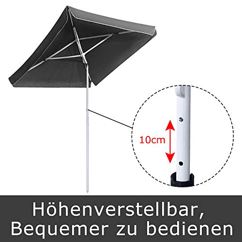 Froadp - Sombrilla para playa con protección solar UV 50+, altura regulable, con aleación de cinc, función de inclinación cerrable (125 x 125 cm)