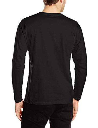 Fruit of the Loom Long Sleeve Valueweight tee Camisa, Negro, Medium para Hombre