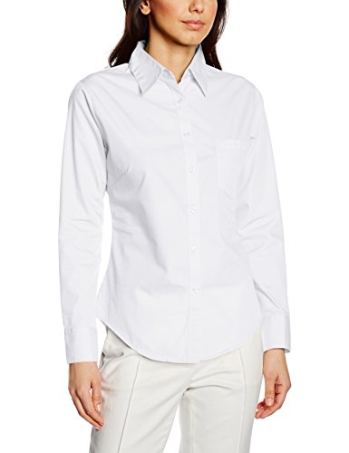 Fruit of the Loom Poplin, Camisa para Mujer, Blanco, Medium