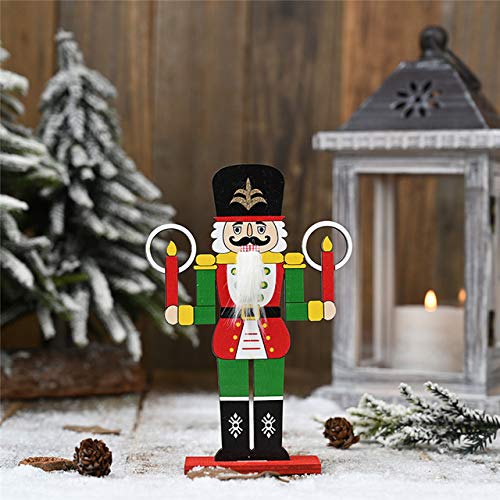 FSHB 1 Unids Año Nuevo Decoración Niños Muñeca Soldado Cascanueces de Madera Feliz Navidad Decoración Adornos Colgantes para Árbol de Navidad, C-Pequeño