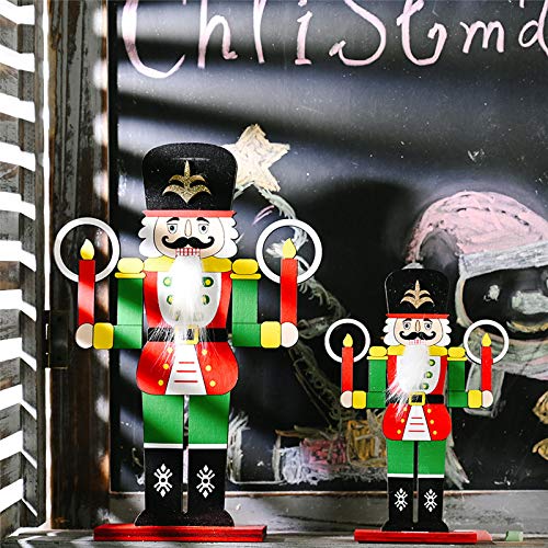 FSHB 1 Unids Año Nuevo Decoración Niños Muñeca Soldado Cascanueces de Madera Feliz Navidad Decoración Adornos Colgantes para Árbol de Navidad, C-Pequeño