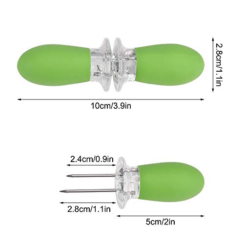 FT-SHOP Mazorca De Maíz Pinchos Brochetas de Metal con Mango de Silicona para el Hogar Parrilla de Barbacoa Picnic Fiesta Al Aire Libre Camping 4 Pares