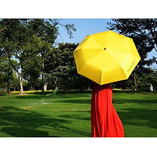 FTFSY Cómo conocí a Vuestra Madre Paraguas Amarillo para Mujer Paraguas Plegables de Lolita Cúpula Parapluie Sombrilla 8K Mujer Princesa Rain Gear