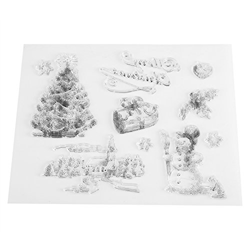 FTVOGUE Árbol de Navidad del Muñeco de Nieve de Navidad Claro Sello Scrapbook Álbum Decoración para el Hogar Tarjeta de Regalo Niño Adulto DIY