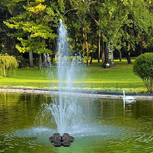 Fuente solar de 2,4 W, bomba solar para pozos con forma de flor, mini panel solar resistente al agua, con bomba sumergible para estanques de jardín, contenedores de peces, fuentes de jardín