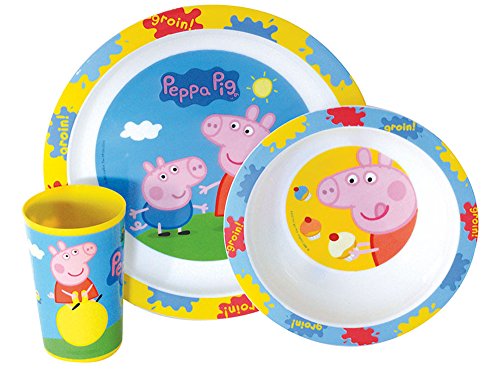 Fun House 005175 Peppa Pig Conjunto de Almuerzo para niños Polipropileno Azul 26,5 x 7 x 25 cm 3 Piezas