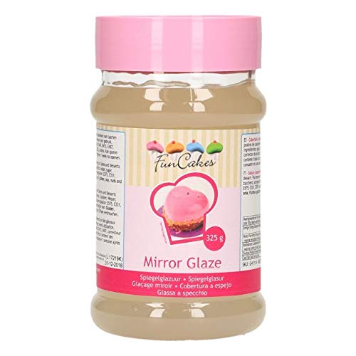 FunCakes Mirrow Glaze Cobertura Espejo para Tartas Semitransparente y Sabor Neutro para Semicongelados y Mousses, 325g, G41114