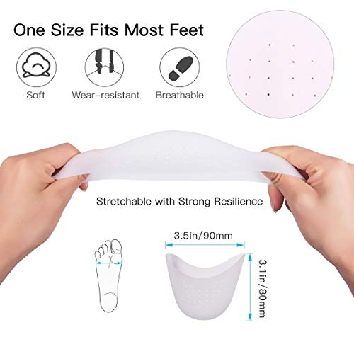 Funda de Gel para los Dedos de los Pies con protección para el antepié, fundas para pies con almohadillas metatarsales, cubierta protectora del pie de ballet para Zapatos de Tacón Alto, 2 pares