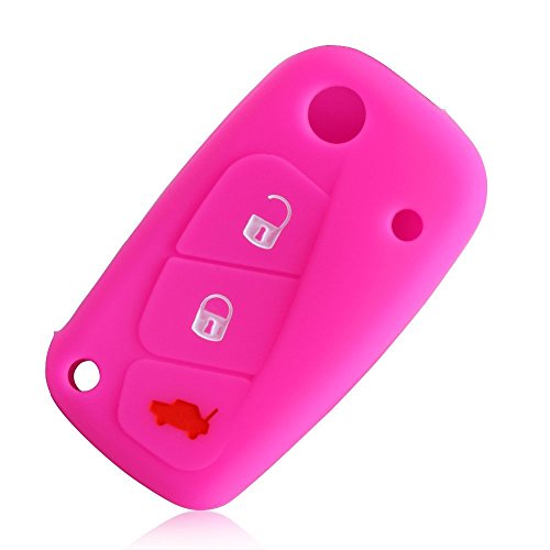 Funda de silicona Tiduer para llave de coche Fiat Panda, Stilo, Punto, Doblo, Grande, Bravo, 500, minibús Ducato, color rosa