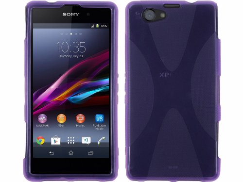 Funda Gel TPU Morada Sony Xperia Z1 Compact Modelo X Line