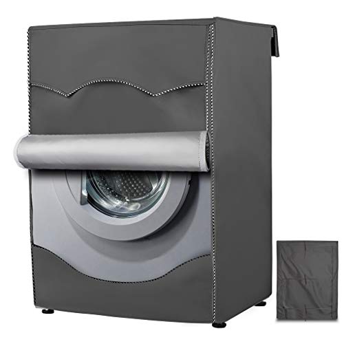 Funda para lavadora y lavadora de carga frontal para lavandería, ajuste universal para la mayoría de lavadoras y secadoras de carga frontal (gris, XL)