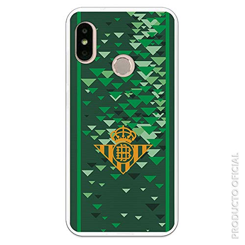 Funda para Xiaomi Mi A2 Lite Oficial del Betis Escudo Amarillo - Funda móvil de Silicona Flexible y Resistente para proteger tu Smartphone