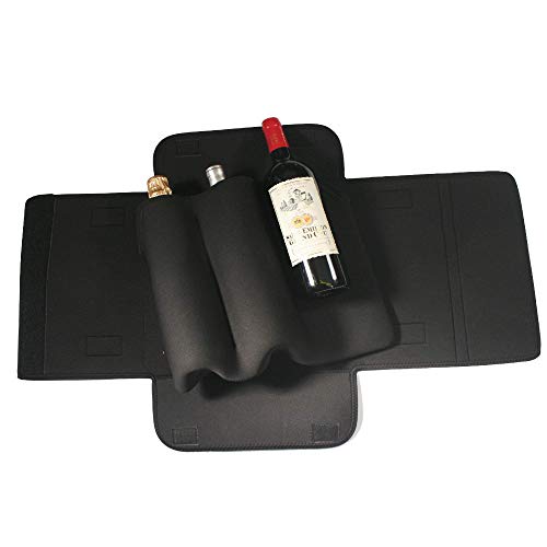 Funda protectora de neopreno para botella de vino, para 3 botellas de 75 cl, champán, fundas de cojín para equipaje y avión, transporte seguro