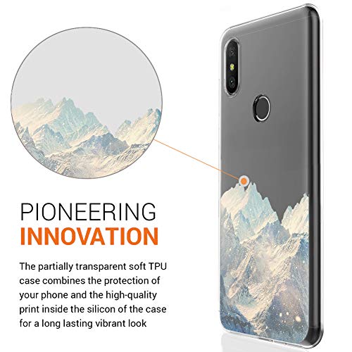 Funda Xiaomi Mi A2 Lite, Eouine Cárcasa Silicona 3D Transparente con Dibujos Diseño Gel TPU [Antigolpes] de Protector Case Fundas para Movil Xiaomi Mi A2 Lite/Xiaomi Redmi 6 Pro -(Montaña de Nieve)