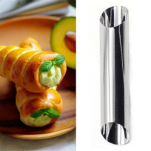 Funihut 12pcs Tubos en INOX Acero Inoxidable Espiral Tubo (ánodo) Espiral galletitas Pan Tuercas Molde para Horno