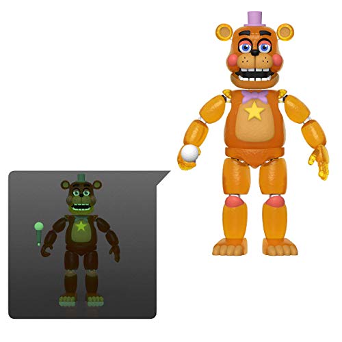 Funko- Action Figure: Friday Night at Freddy'S Pizza Sim-Rockstar Freddy-Glow in The Dark Translucent Collectible Toy, Multicolor (45637)