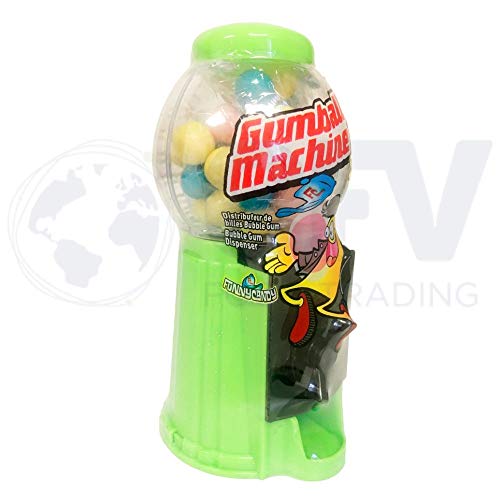 FunnyCandy Máquina Dispensadora De Bolas De Chicle 3 Colores, Sabores Variados - 12 Unidades