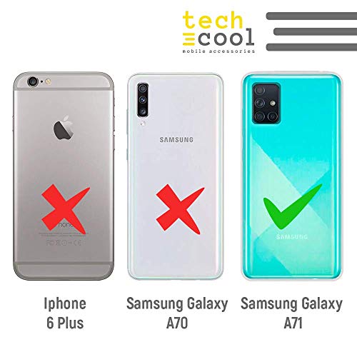 Funnytech® Funda Silicona para Samsung Galaxy A71 [Gel Silicona Flexible, Diseño Exclusivo] Frase Cuando Todo se vuelve Oscuro Fondo Azul