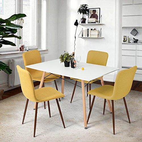 FURNITURE-R Francia - Mesa de comedor rectangular Maddie de 2 a 4 personas escandinavas – maciza patas lacadas y haya, 110 x 70 x 74 cm, madera, blanco, 110_x_70_cm