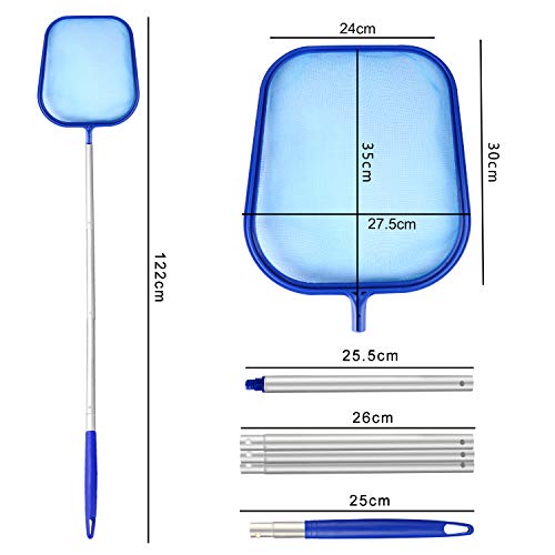Gafild Red de Limpieza de Piscinas,Red de Piscina Kits de Mantenimiento con Red de Malla Fina y Mango de Aluminio de 120cm,Marco Robusto, Para Piscinas, Bañeras, Fuente,Pecera