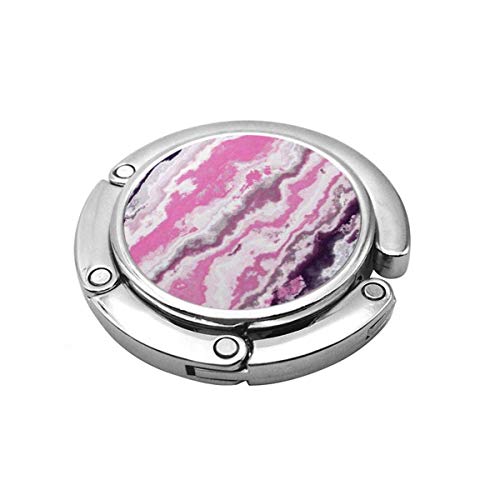 Gancho Plegable para Bolso, Percha, mármol Rosa, patrón de Piedra Preciosa, ágata, ónix, Nube, aluminosilicato Africano