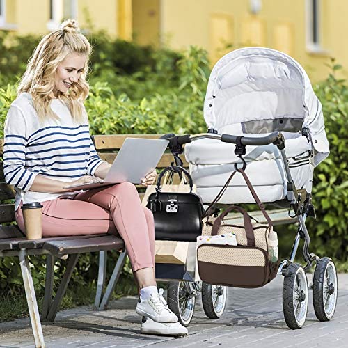 Ganchos Carrito Bebé Universal Gancho para Silla de Paseo Multiusos Gancho Para Colgar Cochecito tus Bolsas de la Compra en el Cochecito o Silla de Ruedas 4 Piezas