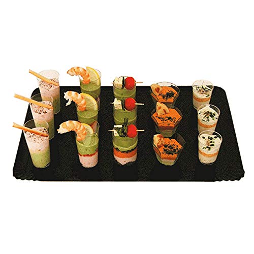 García de Pou 147.49 Bandejas Catering Doble Cara, 19 x 28 cm, 100 unidades, Oro y Negro