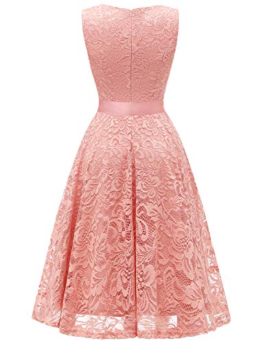 Gardenwed Elegante Una línea Sin Mangas Floral Encaje Corto Vestido De Fiesta Mujeres Cóctel Dama de Honor Fiesta Blush S