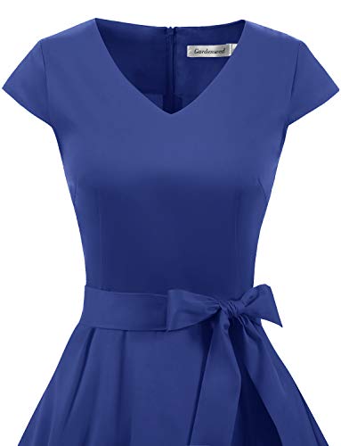 Gardenwed Vintage Vestidos Coctel Corto 50s Vestido de la Fiesta para Mujer Royal Blue 2XL