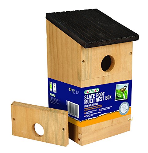 Gardman A04381 - Caja Nido de Madera Natural, 13,5 x 13,5 x 24 cm