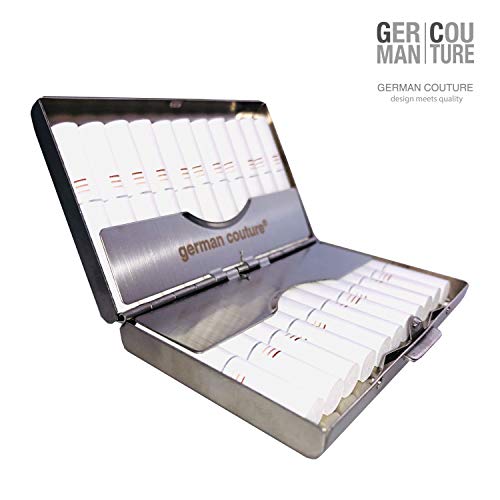 GC-TECH® Original HEET-CASE para todos los IQOS HEETS – Pitillera de acero inoxidable con piel auténtica en color blanco