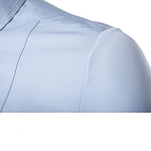 Gdtime Camisa De Vestir De Negocios para Hombres, Color Sólido Clásico, Manga Larga, Corte Slim, Camisas Casuales, Camisa De Vestir Resistente a Las Arrugas para Hombres, Tamaño (Azul Claro, XL)