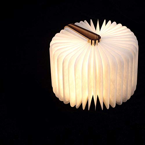 GEEDIAR Libro Lámpara LED Luces Plegables de Madera, Luz del Libro de Estilo USB, 2500mAh Lithium Batteries Booklight, Lámpara de Mesa, Luces Decorativas, Luces de Escritorio