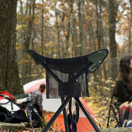 GEERTOP Trípode Plegable Silla Giratoria Completa Rotación de 360 Grados Heavy Duty Taburete para Acampar Pesca Senderismo Caza al Aire Libre