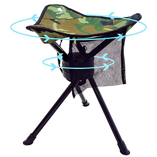 GEERTOP Trípode Plegable Silla Giratoria Completa Rotación de 360 Grados Heavy Duty Taburete para Acampar Pesca Senderismo Caza al Aire Libre