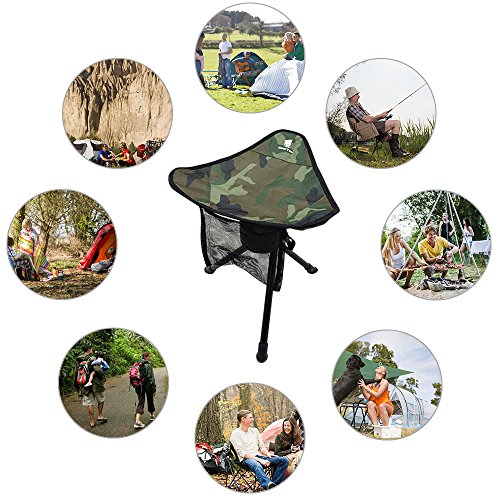 GEERTOP Trípode Plegable Silla Giratoria Completa Rotación de 360 Grados Heavy Duty Taburete para Acampar Pesca Senderismo Caza al Aire Libre