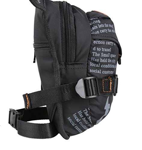 Genda 2Archer Bolso de la Pierna del Muslo Elegante Bolso de Nylon de la Cintura Para los Deportes que van de Excursión que Sube el Ciclo (Negro)