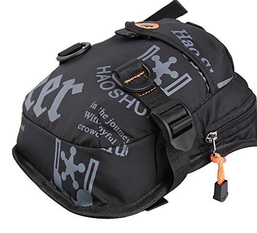 Genda 2Archer Bolso de la Pierna del Muslo Elegante Bolso de Nylon de la Cintura Para los Deportes que van de Excursión que Sube el Ciclo (Negro)