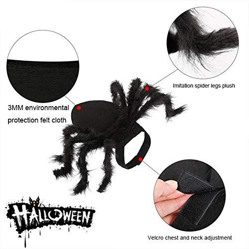 Geneic Disfraces de Halloween para Perros Gatos Mascotas Ropa Arañas Horribles Mascotas Divertidas Disfraz de Cosplay Pequeño Tamaño Mediano (S)