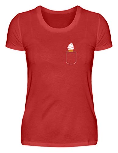 Generic - Camiseta de Manga Corta para Mujer, diseño de Helado Rojo S