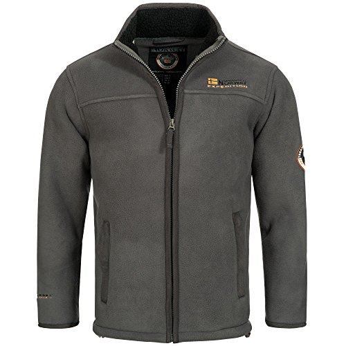 Geographical Norway ULMAIRE - Chaqueta de forro polar para hombre, forro polar cálido, forro de peluche, talla S-XXXL gris M