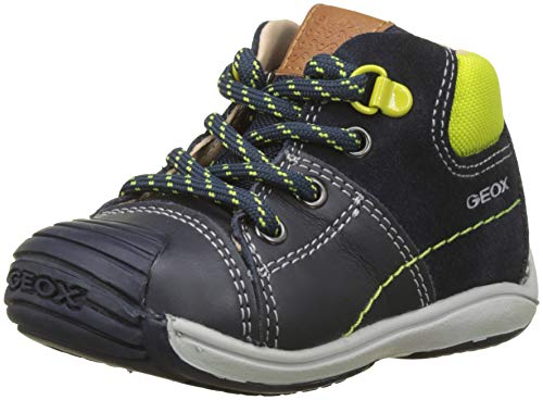 Geox B Toledo Boy A, Zapatillas para Bebés, (Navy/Lime Green Cf43s), 21 EU